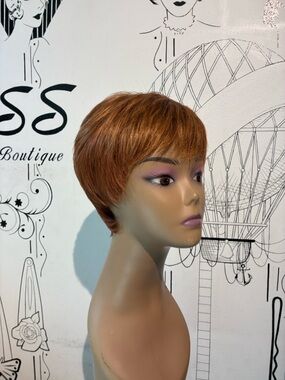 Short Copper Brown Synthetic Pixie Wig - Boutique Style